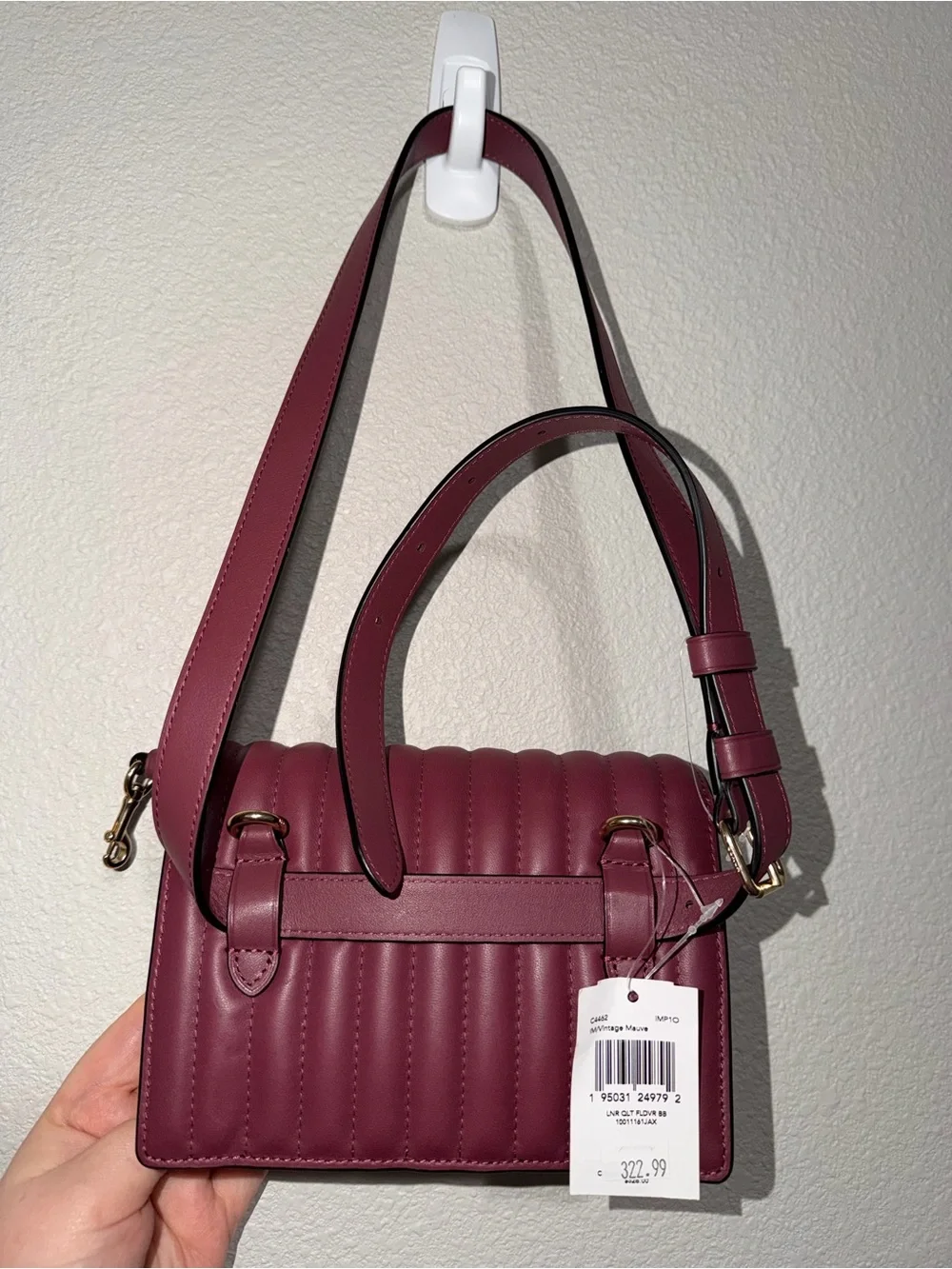 Coach Foldover Belt Bag with Linear Quilting with Matching Wallet NWT